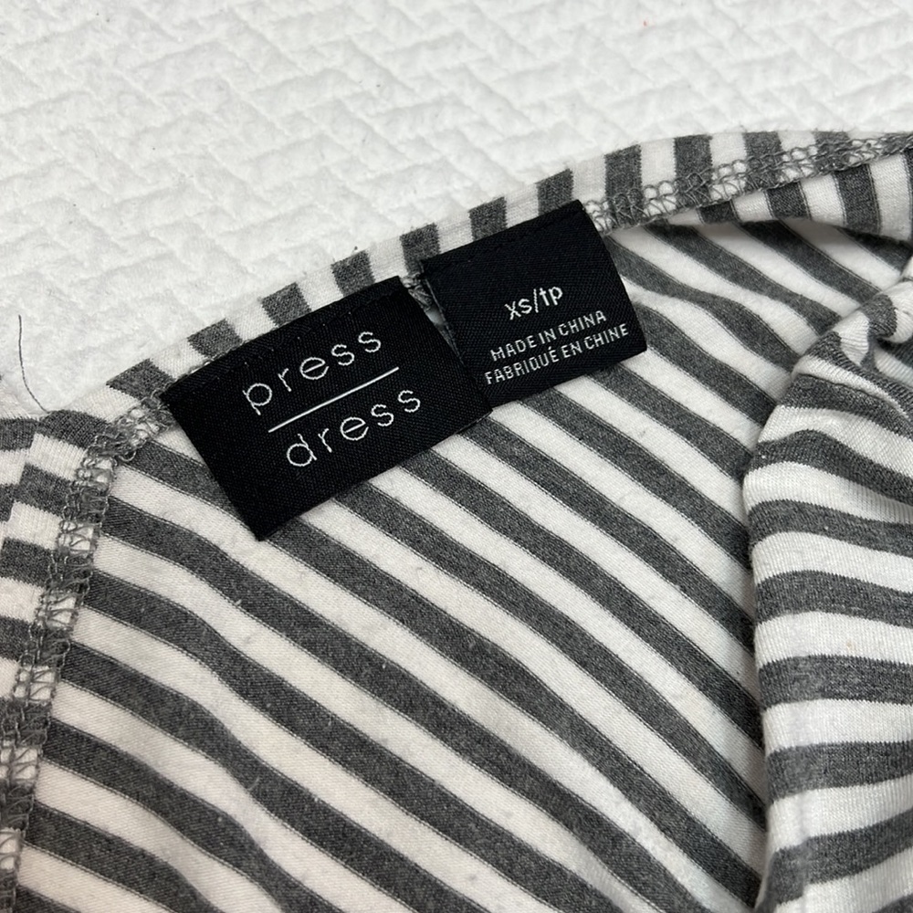 PRESS Striped Midi Dress V-Neck Jersey Size XS - Picture 8 of 11